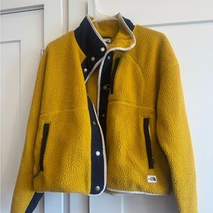 The North Face Mustard and Navy Fleece Jacket